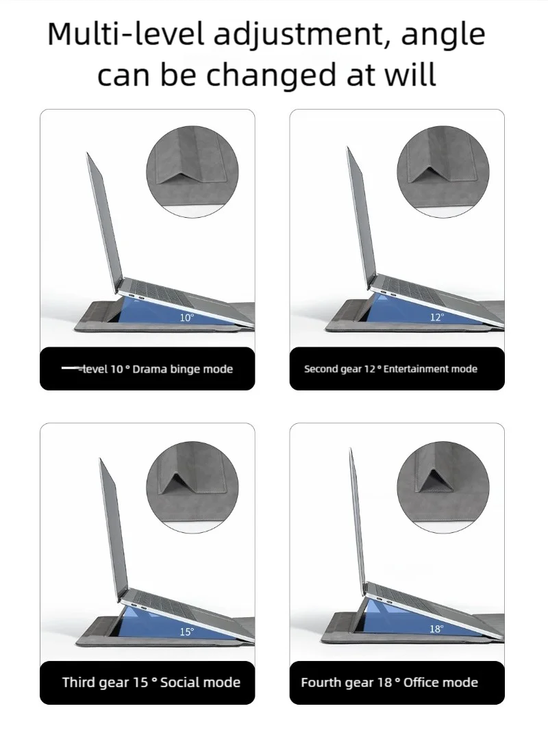 Portable Laptop Sleeve with Built-in Stand & Mouse Pad – Minimal Desk Setup Essential