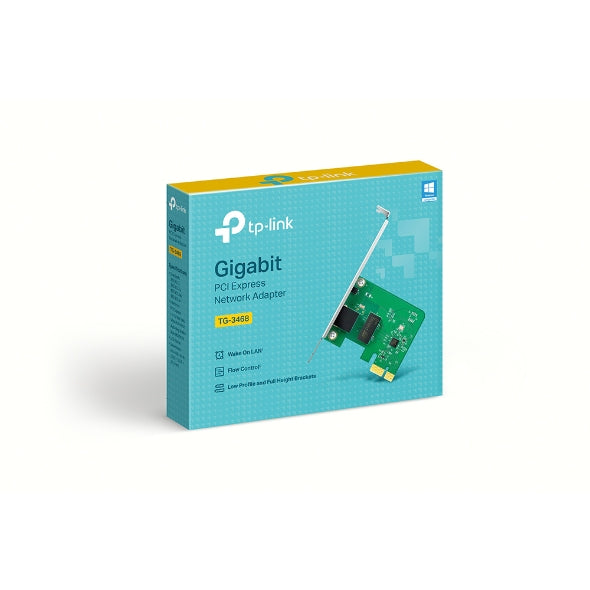 TP-Link TG-3468 Gigabit PCI Express Network Adapter box with green circuit board
