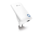 TP-Link white Wi-Fi range extender with plug-in design and LED indicator ring