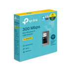 TP-Link 300 Mbps Mini Wireless N USB Adapter TL-WN823N in blue and yellow packaging