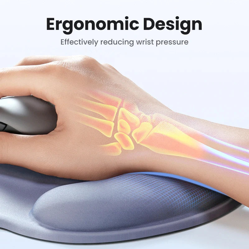 UGREEN Ergonomic Mouse Pad with Wrist Rest Gray & Black – LP668