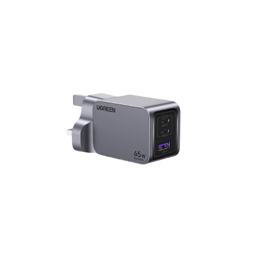 UGREEN Nexode Pro 65W GaN Fast Charger Set – 3-Port Wall Charger with Braided USB-C Cable (UK Plug)