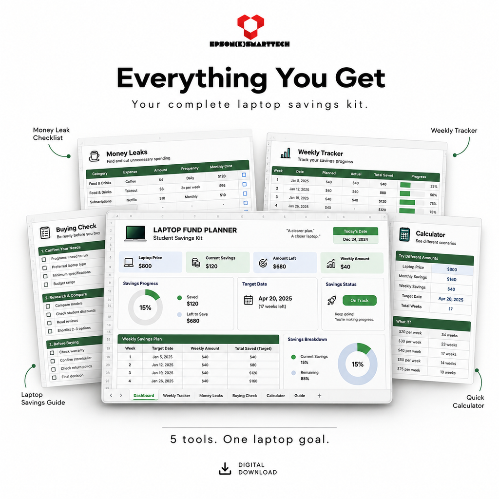Laptop Fund Planner: Student Savings Kit