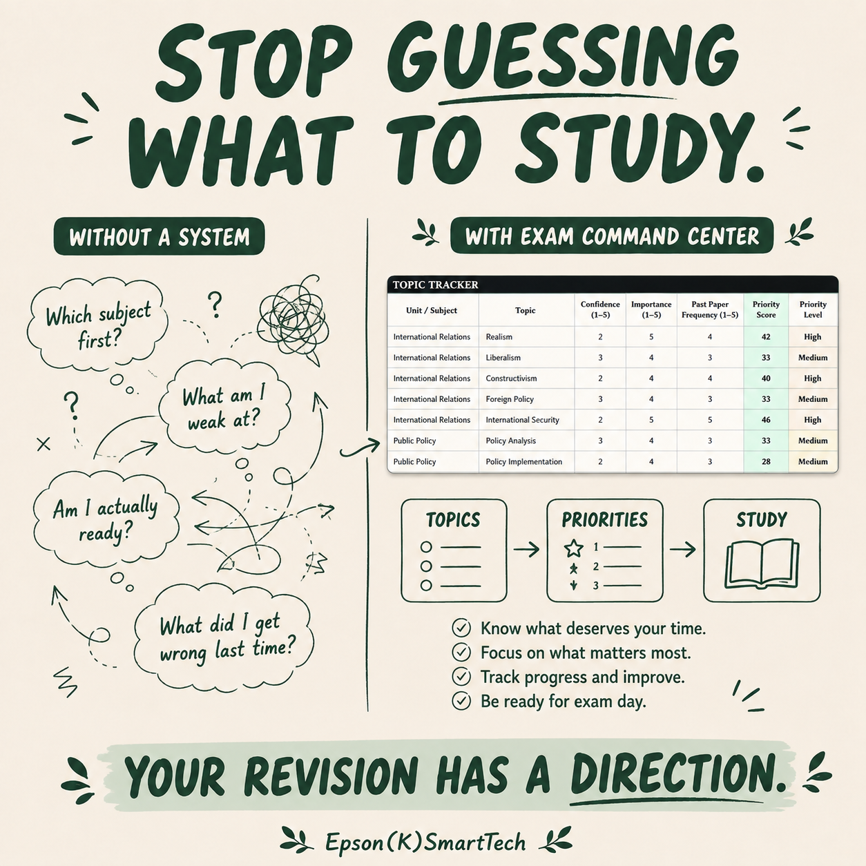 Exam Command Center — Exam Tracker, Study Planner & Revision Tracker for Students