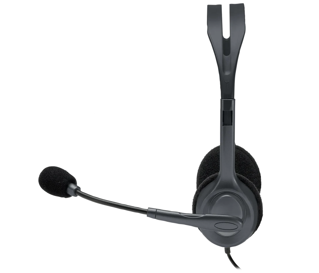 Logitech H111 Wired Stereo Headset – Clear Audio, Adjustable Mic & 3.5mm Jack - BROMY