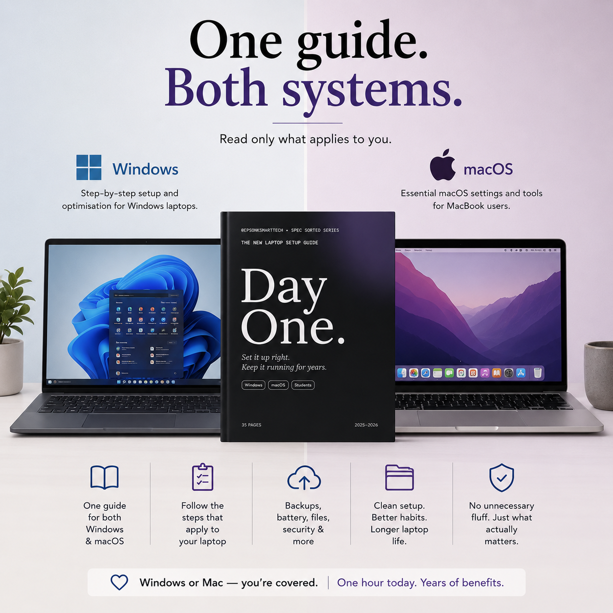 Day One™ — The New Laptop Setup Guide for Windows & macOS (2026 Edition)