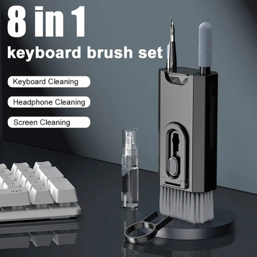8-in-1 Tech Cleaning Kit – Keyboard, Earbuds & Screen Cleaning Tool for Laptops & Phones