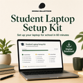 Student Laptop Setup Kit main cover digital download with laptop checklist preview.