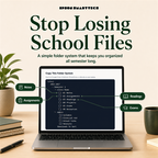 Folder system preview to organize notes, assignments, readings, and exams.