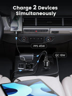 UGREEN EC701 63W Fast Car Charger – Dual Port (USB-C & USB-A) for Laptops and Phones